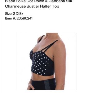 DOLCE & GABBANA POLKA DOT BUSTIER size 38